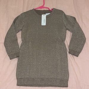 Gymboree holiday dress. Golden/taupe color with gold shimmering